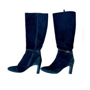 EUC Cole Haan Matson II Knee High Black Suede Size 9 Leather Boots